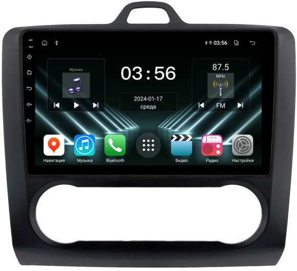 FarCar для Ford Focus, Mondeo, C-Max, Galaxy на Android (DX004M черная климат)