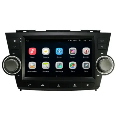 Магнитола для Toyota Highlander 2007-2013 c кнопкой аварийки Parafar на Андроид 10.0 PF035T2Lite