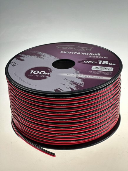 FORCAR 18GA OFC 2*0,75мм2 (Red+Black)