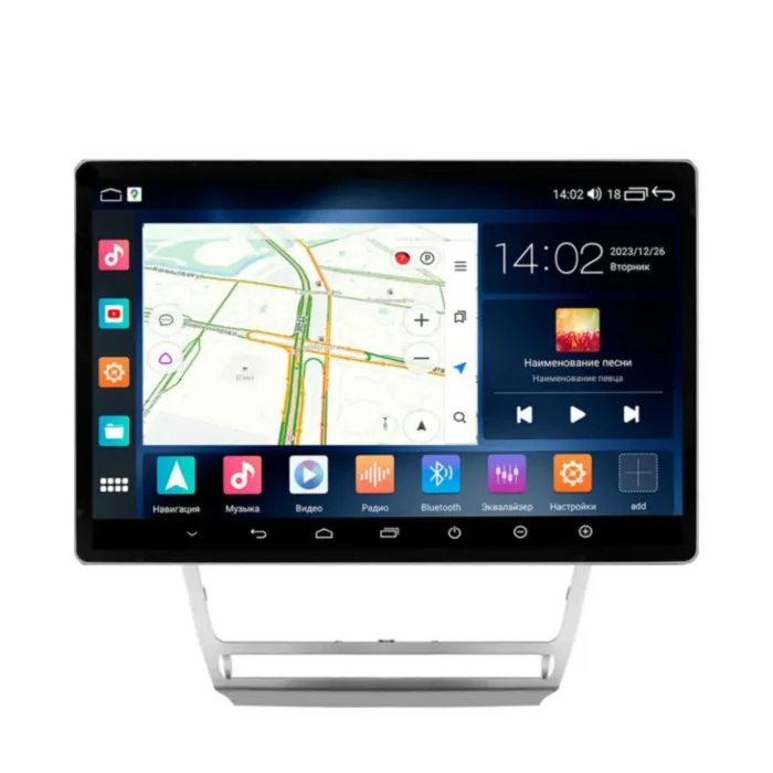 Магнитола для Skoda Octavia A5 2004-2013 (рамка серебристая / вставки климата матовые) Parafar на Андроид 13.0 PF005T3LUX113u2kAIR