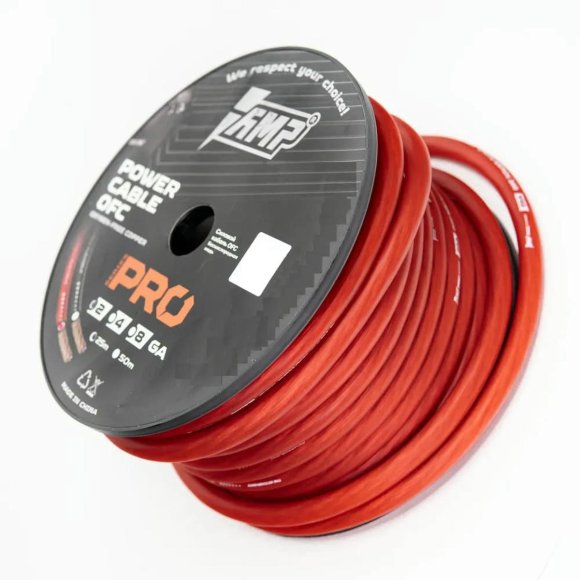 AMP PRO 2Ga OFC Extremely flexible Красный (25м) медь 100%