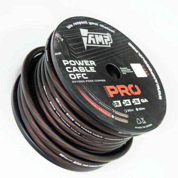AMP PRO 2Ga OFC Extremely flexible Черный (25м) медь 100%