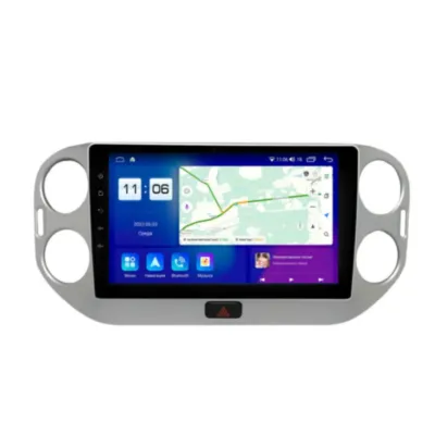 Магнитола для Volkswagen Tiguan 2007-2018 цвет Серебро Parafar на Андроид 10.0 PF488T3LUX2Lite