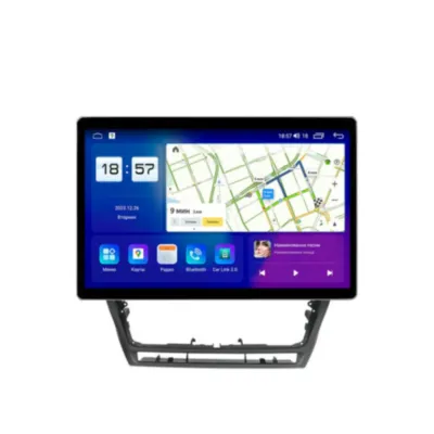 Магнитола для Skoda Octavia A5 2004-2013 (черная глянцевая со вставками) Parafar на Андроид 13.0 PF005T4LUX111u2kAIR