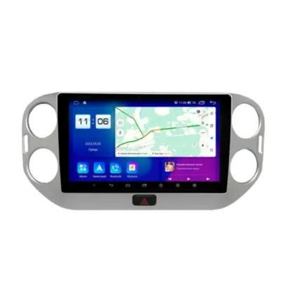 Магнитола для Volkswagen Tiguan 2007-2018 цвет Серебро Parafar на Андроид 13.0 PF488T3LUX2U2K