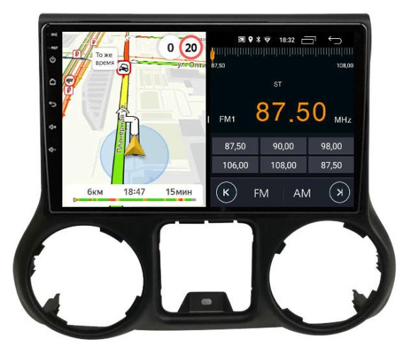 Магнитола для Jeep Wrangler 2015-2016 Parafar на Андроид 13.0 PF099RNF