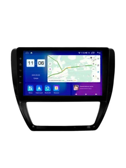 Магнитола для Volkswagen Jetta 2011-2019 вставки климата матовые Parafar (cо встроенным модулем для подключения камер 360) на Андроид 13.0 PF905T1RNP360