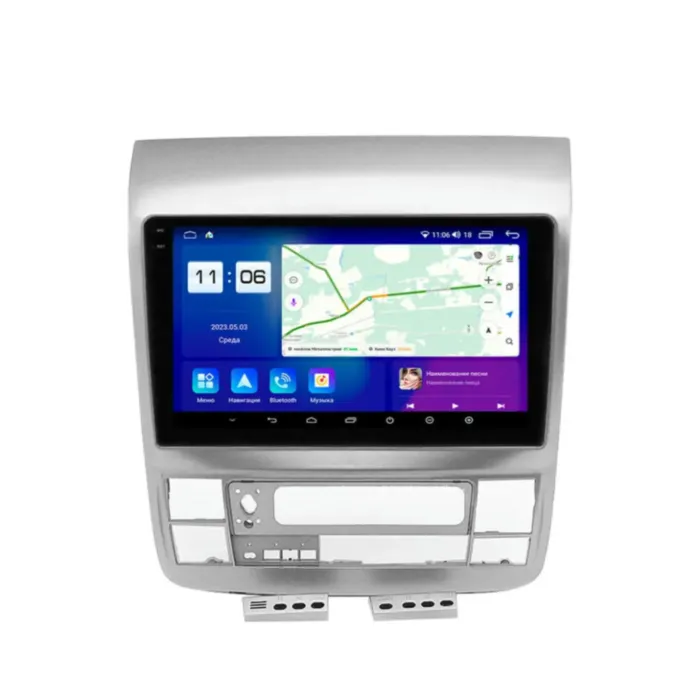 Магнитола для Toyota Alphard 2003-2007 серебристая, правый руль, высокая пкомплектация Parafar на Андроид 13.0 PF597LUX1U2K