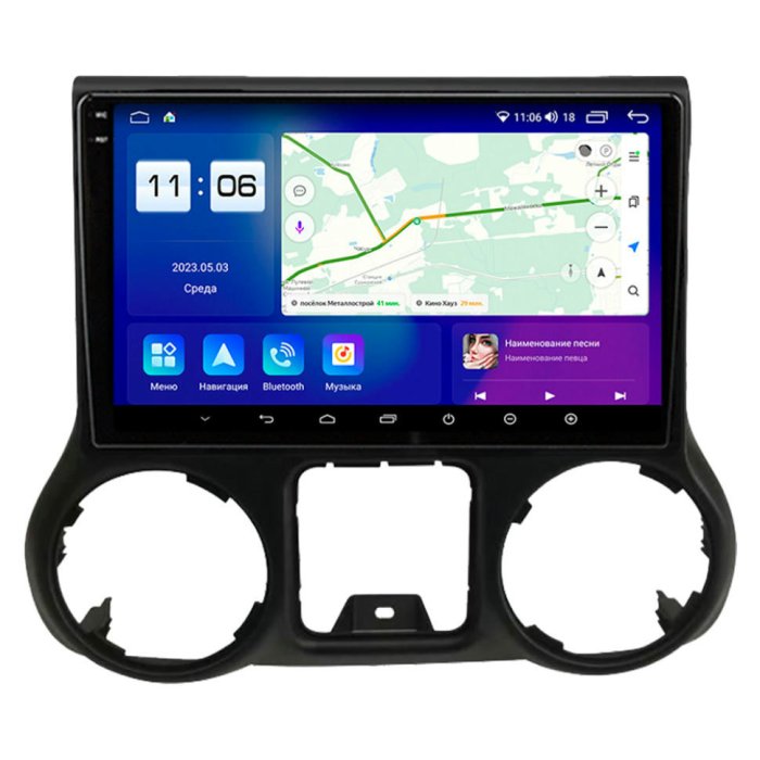 Магнитола для Jeep Wrangler 2011-2014 Parafar (cо встроенным модулем для подключения камер 360) на Андроид 13.0 PF098LUX1U2K360