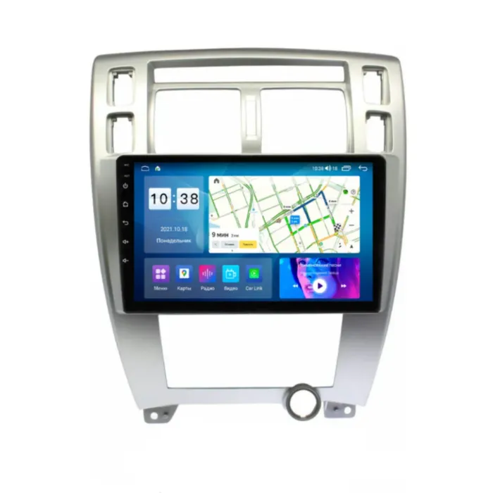 Магнитола для Hyundai Tucson 2006-2013 серебристая Parafar (cо встроенным модулем для подключения камер 360) на Андроид 13 PF886LUX1XHD360