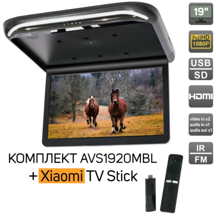 AVEL AVS1920MBL + Xiaomi Mi TV Stick + AV1252DC
