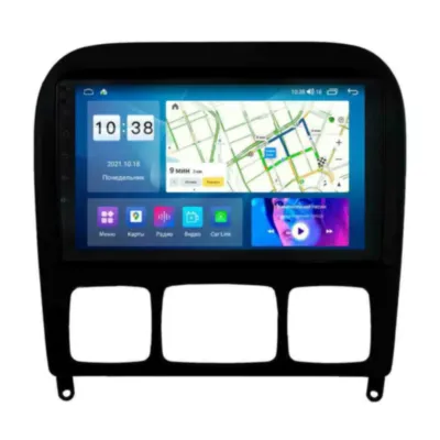 Магнитола для Mercedes S класс кузов w220 черная Parafar на Андроид 14.0 PF211T1MRG