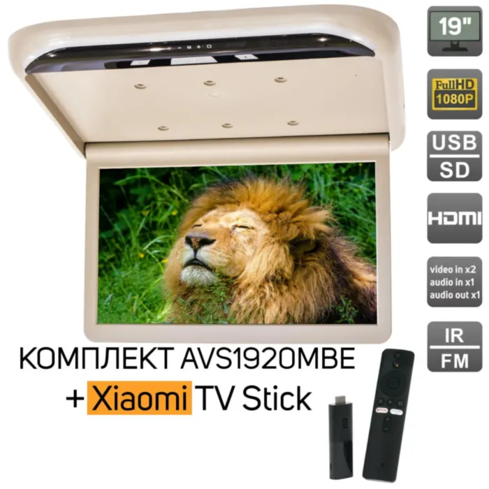 AVEL AVS1920MBE + Xiaomi Mi TV Stick + AV1252DC