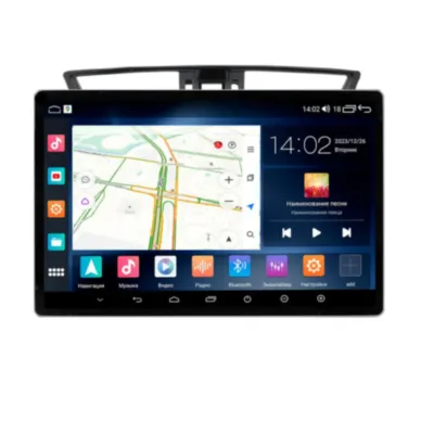 Магнитола для Nissan Sylphy, Sentra 2012-2019 глянцевая черная с отверстием под воздуховоды Parafar на Андроид 13.0 PF875T113u2kAIR