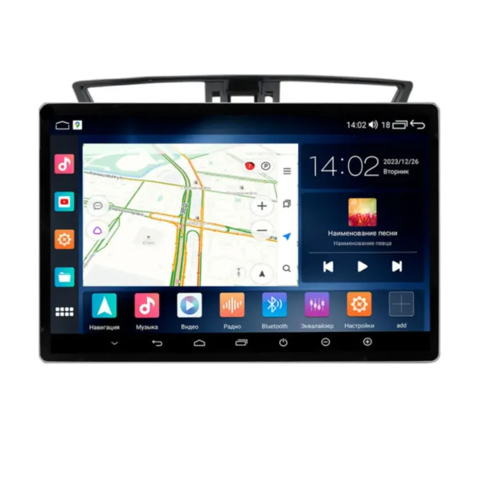 Магнитола для Nissan Sylphy, Sentra 2012-2019 глянцевая черная с отверстием под воздуховоды Parafar на Андроид 13.0 PF875T113u2kAIR