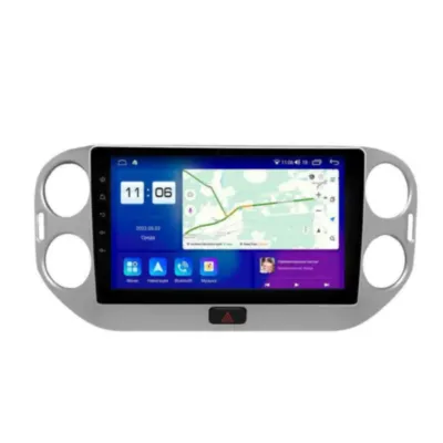 Магнитола для Volkswagen Tiguan 2007-2018 цвет Серебро Parafar на Андроид 10.0 PF488T3LUX2TRG