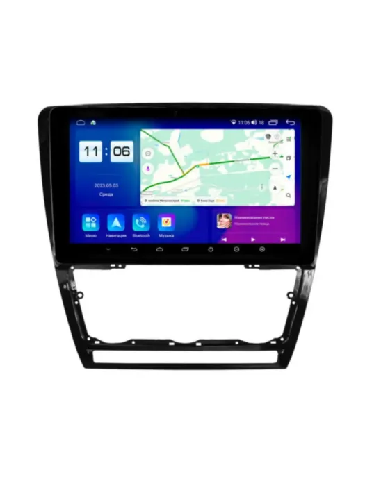 Магнитола для Skoda Octavia A5 2004-2013 (вставки климата глянцевые) Parafar (cо встроенным модулем для подключения камер 360) на Андроид 13.0 PF005T2LUX1U2K360