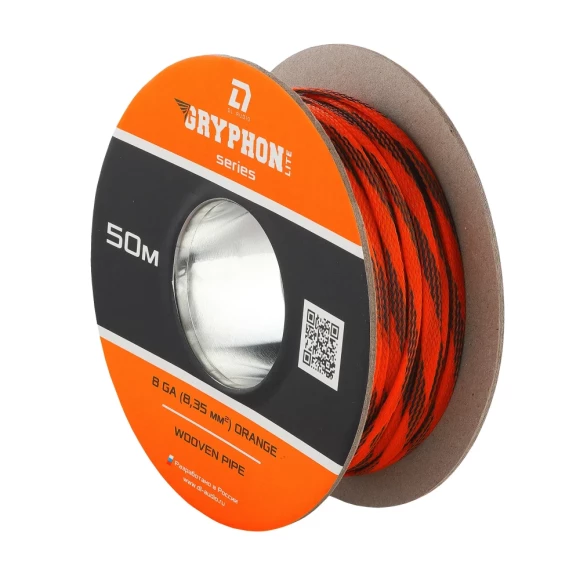 DL Audio Gryphon Lite Wooven Pipe 8 Ga Orange