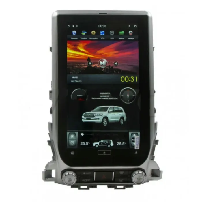 Магнитола с IPS матрицей Tesla для Toyota Land Cruiser 200 2016+ Parafar на Андроид 8.1.0 PF567T13