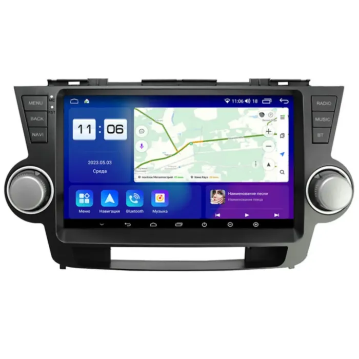 Магнитола для Toyota Highlander 2007-2013 Parafar на Андроид 13.0 PF035T3LUX3RN2K