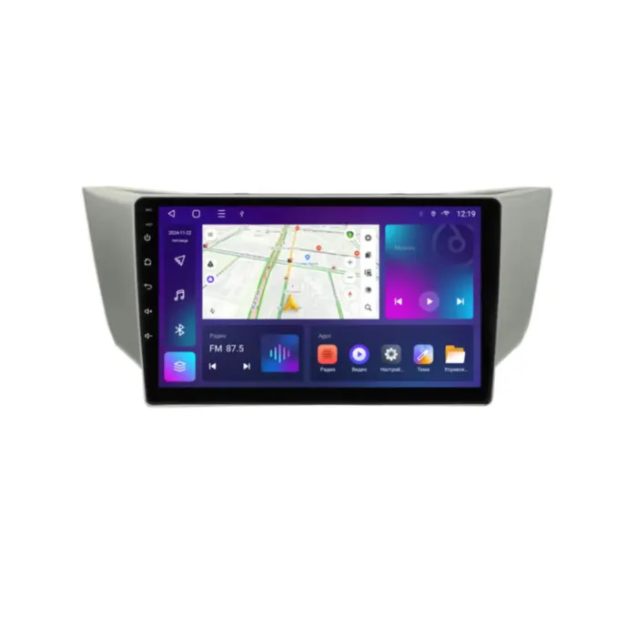 Магнитола для Toyota Harrier, Lexus RX300 2003-2009 серебристая Parafar на Андроид 13.0 PF300T2RNF