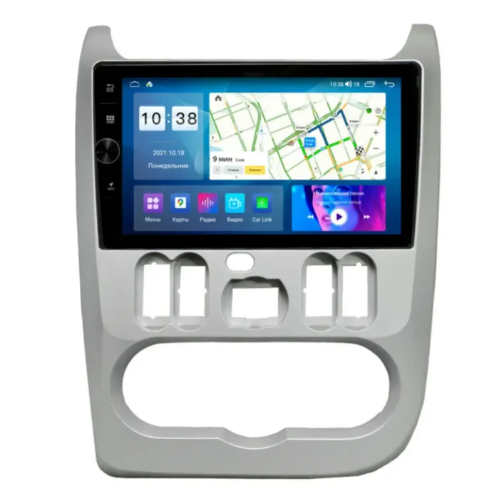 Магнитола для Renault Logan/Sandero 2009-2014 цвет Серебро Parafar на Андроид 13.0 PF175T1FHDAV