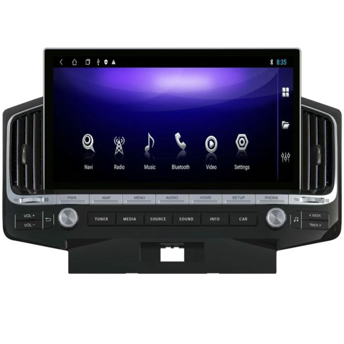 Магнитола для Toyota Land Cruiser 200 2008-2015 память 6/128 Гб экран 13" встроенный 360 опция Parafar на Андроид 14.0 PF381L13T2