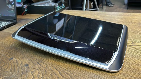 Моторизованный потолочный монитор Parafar 17,3", Android 9.0, 3+32Гб, с кабелем USB/TF/HDMI, черный со сменными крышками бежевого и серого цвета PFTech173