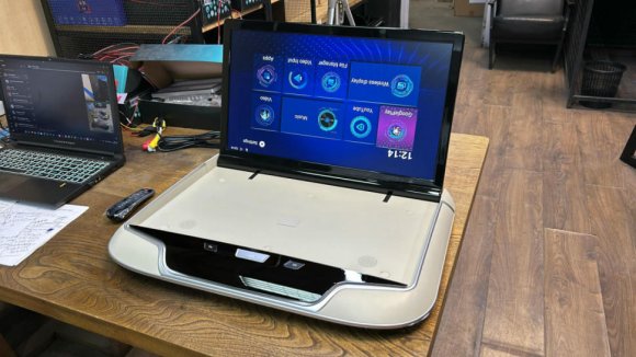 Потолочный монитор Parafar 21,5", Android 9.0, 3+32Гб, с кабелем USB/TF/HDMI, серый цвет PFTech215grey