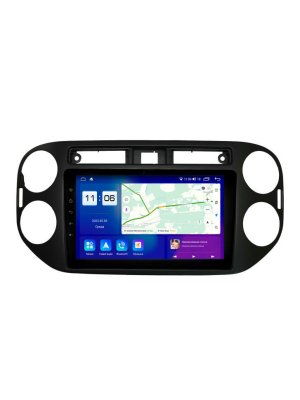 Магнитола для Volkswagen Tiguan 2011-2018 цвет Черный Parafar (cо встроенным модулем для подключения камер 360) на Андроид 13.0 PF488T2LUX1RNP360