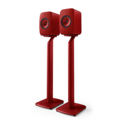KEF LSX II Lava Red + S1 Floor Stand