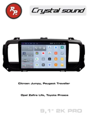 RedPower 85075PRO 9 дюймов для Citroen Jumpy (2016+), Peugeot Traveller, Expert (2017+), Opel Zafira Life (2019+), Toyota PROACE (03.2016-н.в.)