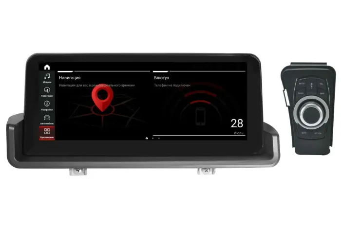 Магнитола для BMW 3 / 5 серия кузов E60 без штатного экрана / E90 / E91 / E92 / E93 врезается в торпедо с IDrive 2005-2012 с IPS матрицей 10.25" 1920*720 Parafar на Андроид 12.0 PF5273i6 / 128