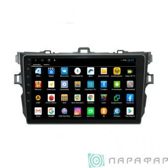 Магнитола для Toyota Corolla 2008-2010 Black Parafar (cо встроенным модулем для подключения камер 360) на Андроид 13 PF692XHD360