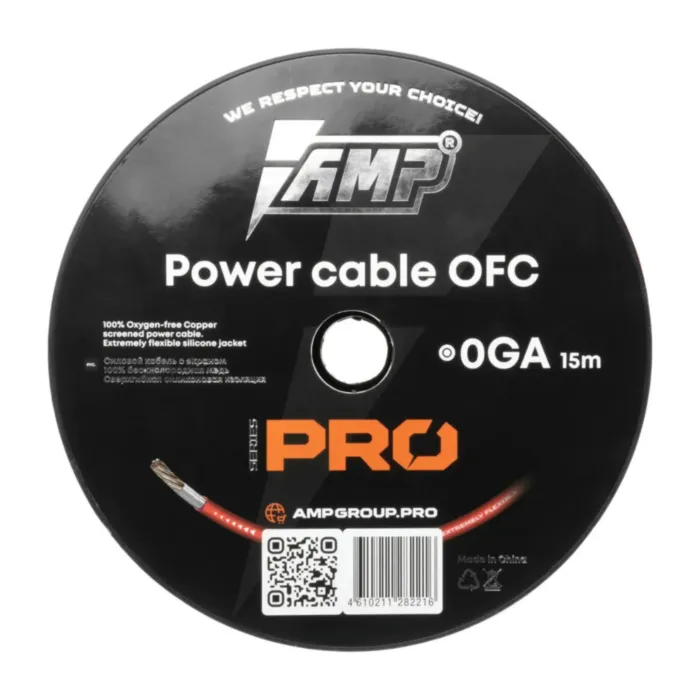 AMP PRO 0Ga OFC Extremely flexible Красный (15м) медь 100%