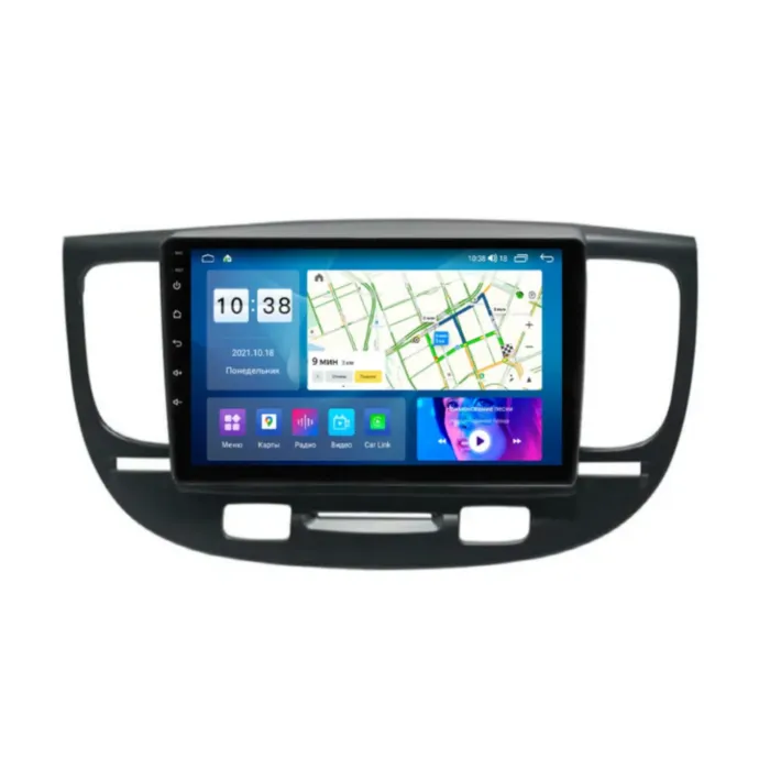 Магнитола для Kia Rio 2005-2011 матовая черная Parafar на Андроид 14.0 PF887LUX1THD