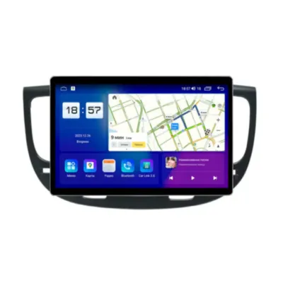 Магнитола для Kia Rio 2005-2011 матовая черная Parafar на Андроид 13.0 PF887LUX111u2kAIR