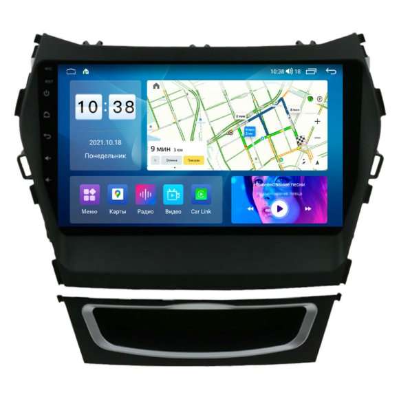 Магнитола для Hyundai Santa Fe 3 2012-2018 Parafar на Андроид 10.0 PF209LUX1Lite