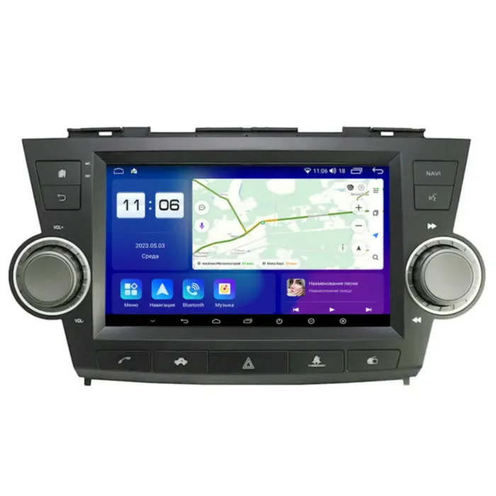 Магнитола для Toyota Highlander 2007-2013 Parafar на Андроид 13.0 PF035T4LUX1U2K