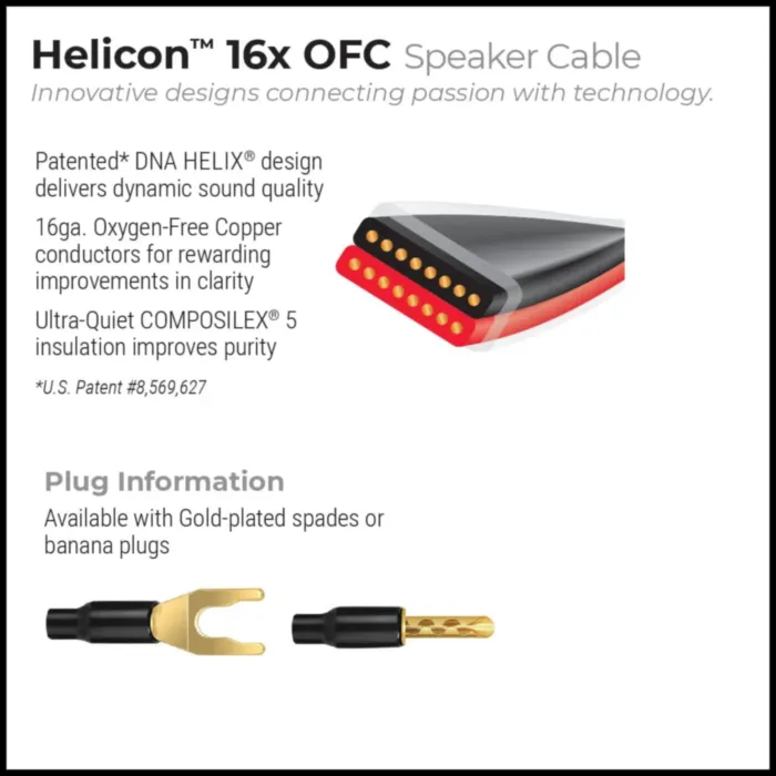 Wireworld Helicon 16x OFC Speaker Cable (HES2.0MB-10) 2.0m