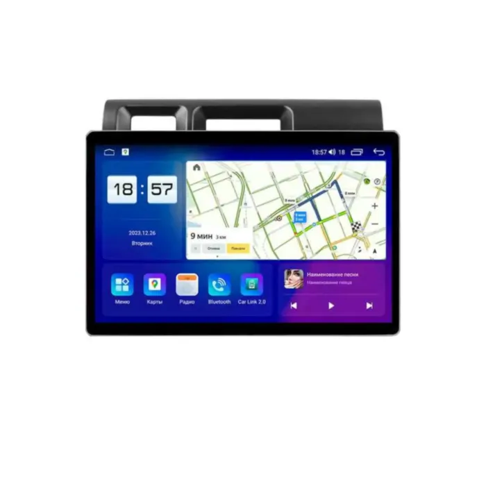 Магнитола для Toyota Land Cruiser 8 J70 2023-2024 черная матовая Parafar (cо встроенным модулем для подключения камер 360) на Андроид 13.0 PF416LUX111u2kAIR360