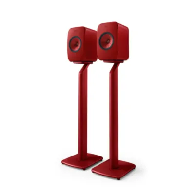 KEF LSX II LAVA RED + KEF S1 Floor Stand Red