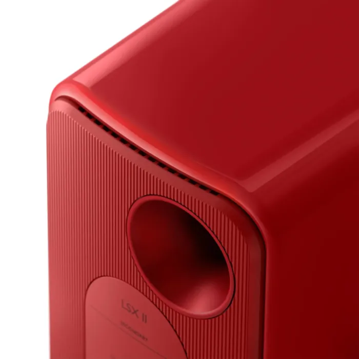 KEF LSX II LAVA RED + KEF S1 Floor Stand Red