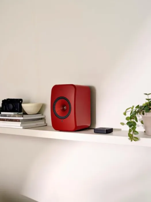 KEF LSX II LAVA RED + KEF S1 Floor Stand Red