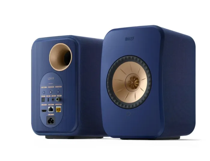 KEF LSX II COBALT BLUE + KEF S1 Floor Stand Blue