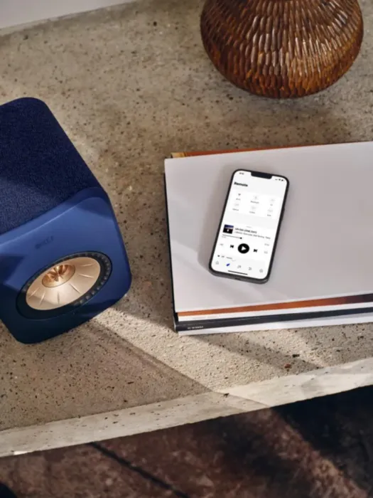 KEF LSX II COBALT BLUE + KEF S1 Floor Stand Blue