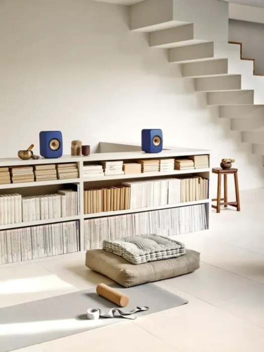 KEF LSX II COBALT BLUE + KEF S1 Floor Stand Blue