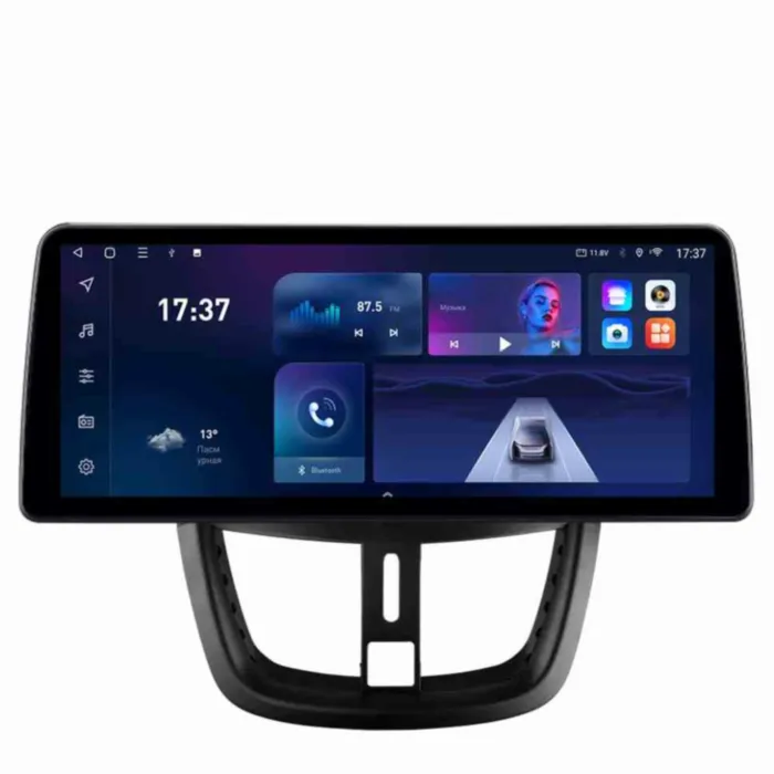 Магнитола для Peugeot 207 2006-2015 Parafar NEO в стиле BMW на Андроид 10.0 PF573LUX1NRGBx