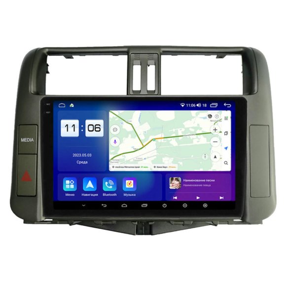 Магнитола для Toyota Land Cruiser Prado 150 2009-2013 авто с 3 кам. Parafar (cо встроенным модулем для подключения камер 360) на Андроид 13.0 PF065LUX4U2K360