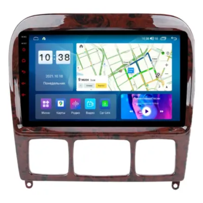 Магнитола для Mercedes S класс кузов w220 дерево Parafar на Андроид 13.0 PF211T2RNP